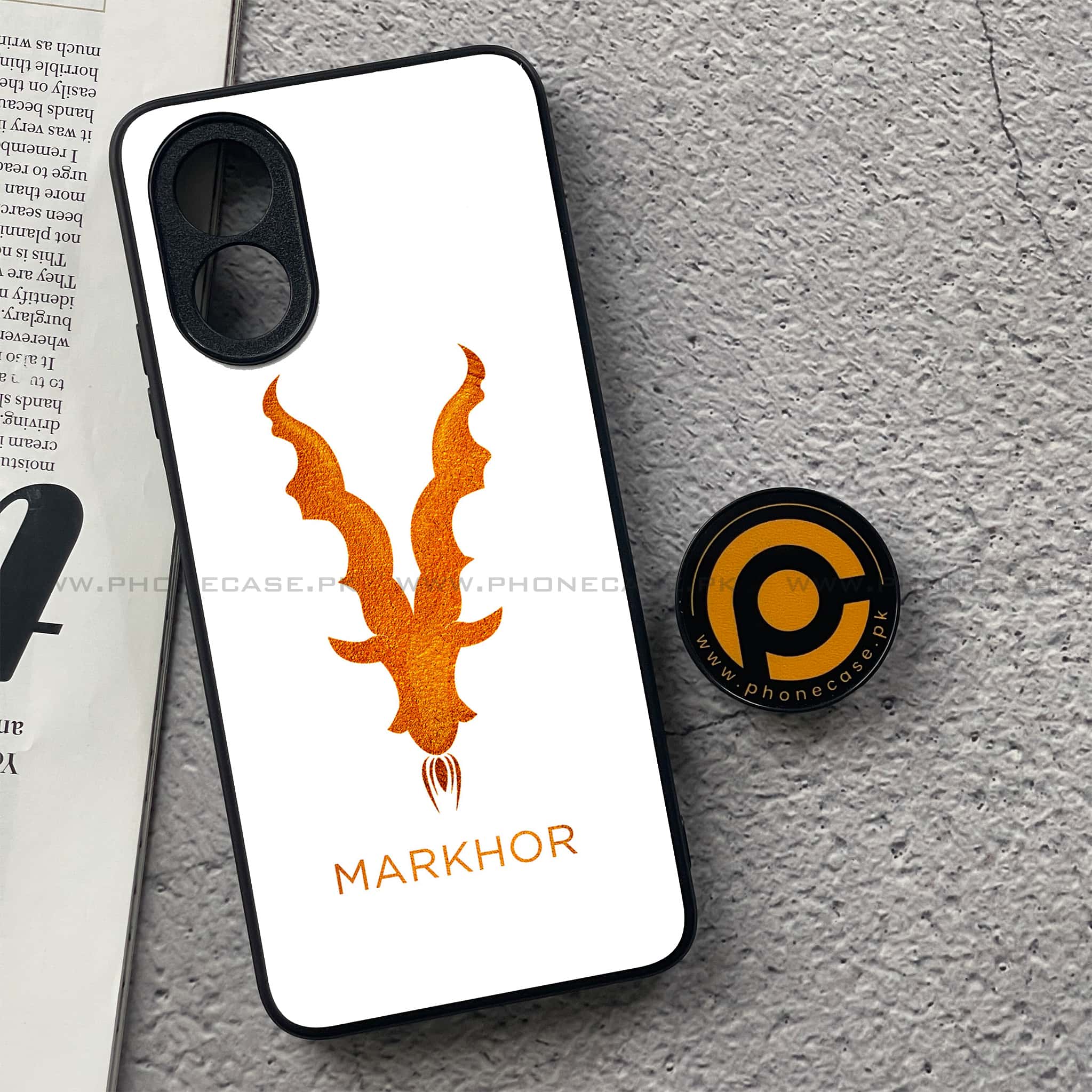 Oppo A18 4G - Markhor Series - Premium Printed Glass soft Bumper shock Proof Case