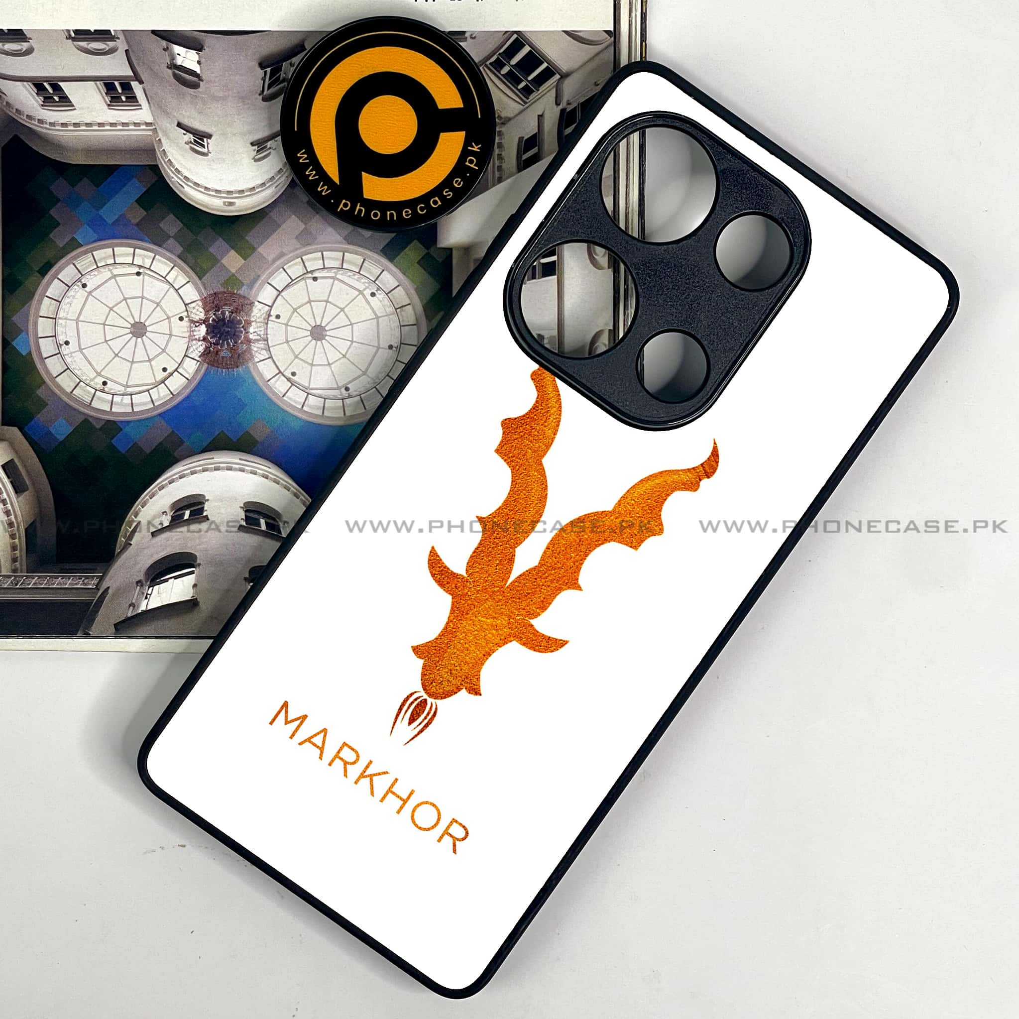 Redmi Note 13 Pro 4G - Markhor Series - Premium Metal Printed soft Bumper shock Proof Case