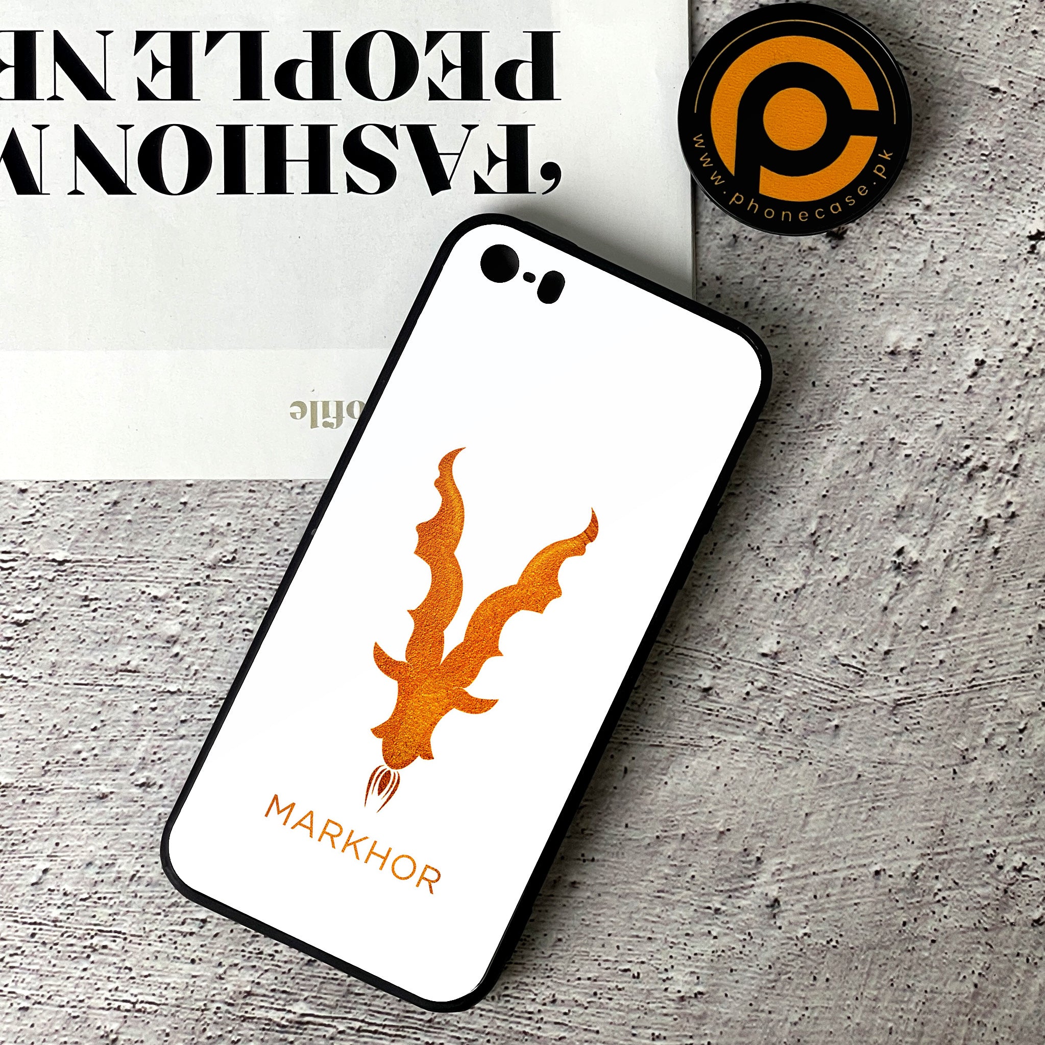 iPhone 5/5c/5s - Markhor Series - Premium Printed Glass soft Bumper shock Proof Case