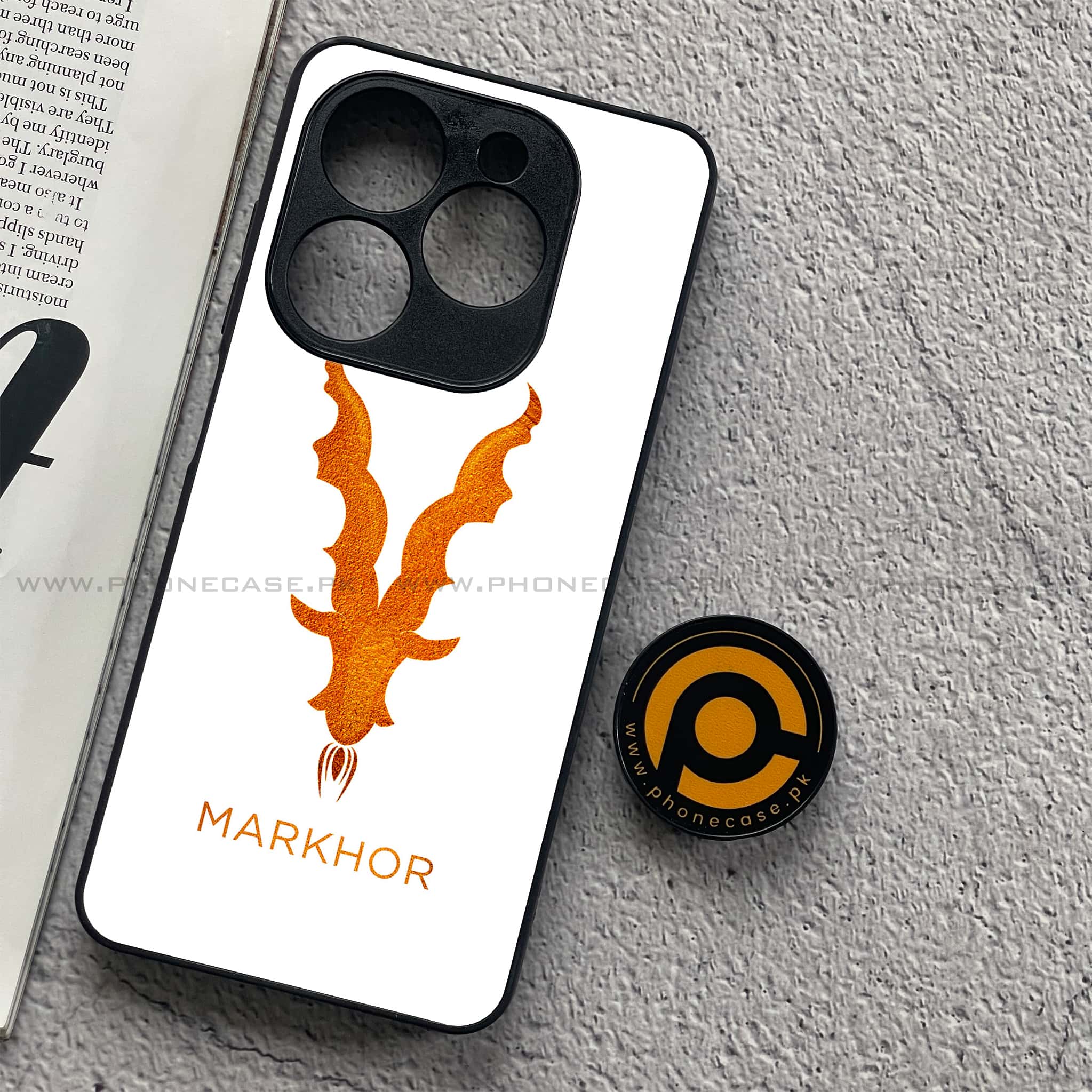 Tecno Spark 20C - Markhor Series - Premium Printed Glass soft Bumper shock Proof Case