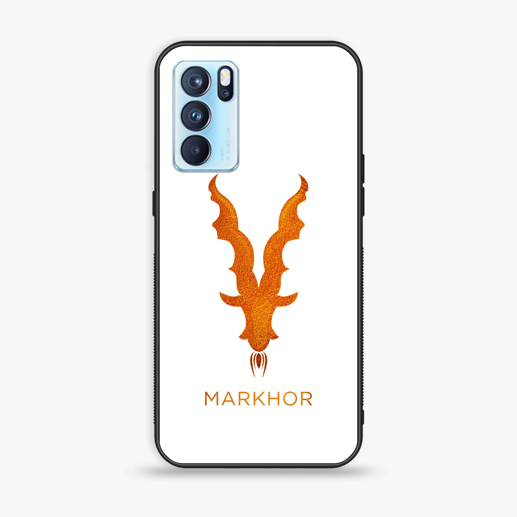 Oppo Reno 6 Pro Markhor Series Premium Printed Glass soft Bumper shock Proof Case