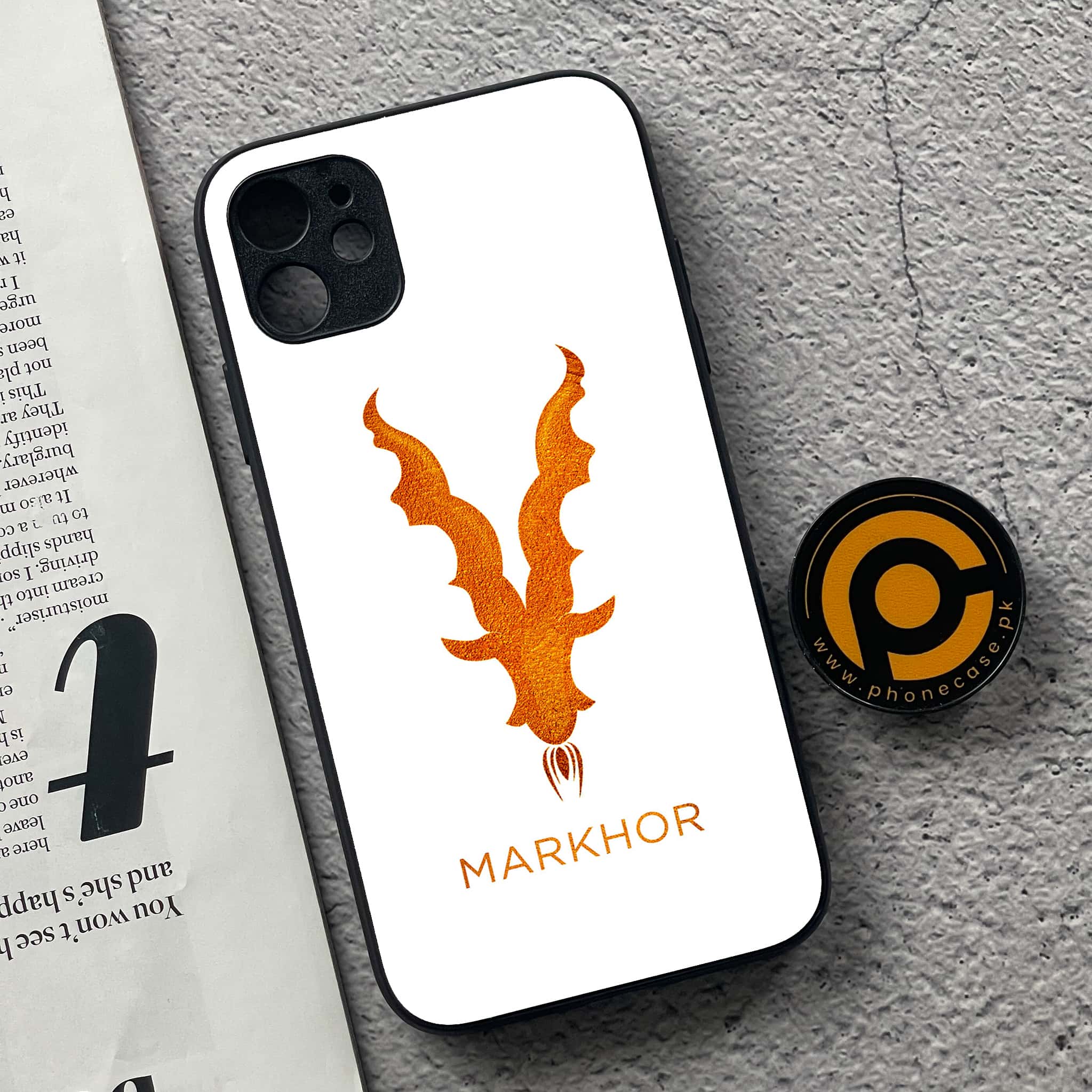 iPhone 11  Markhor Series  Premium Printed Glass soft Bumper shock Proof Case