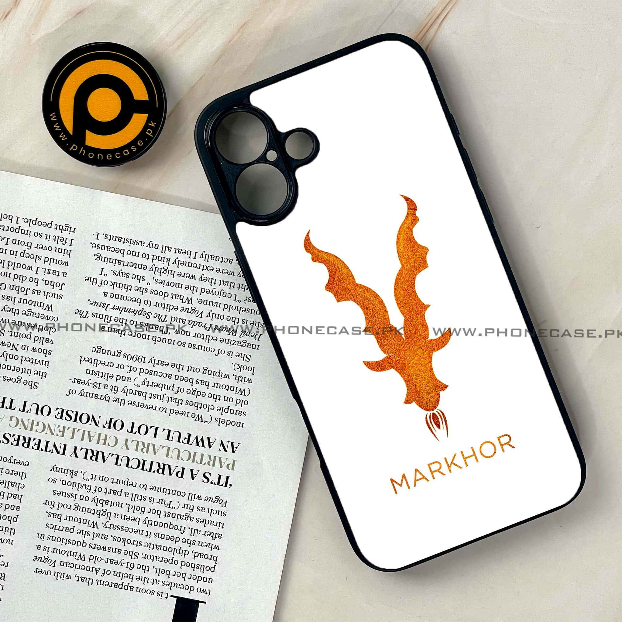 iPhone 16 - Markhor Series - Premium Printed Glass soft Bumper shock Proof Case