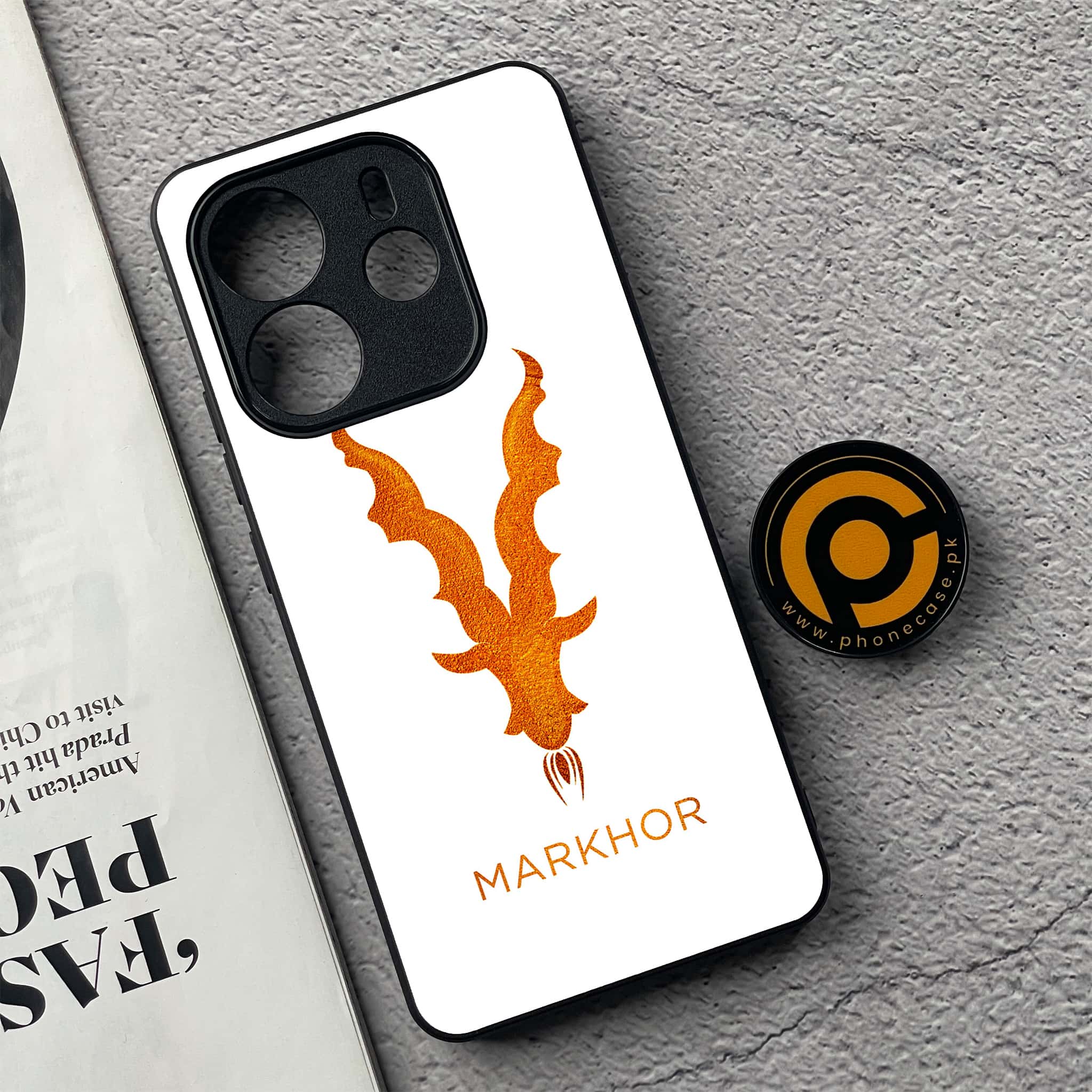 Xiaomi Redmi Note 14 - Markhor Series - Premium Printed Glass soft Bumper shock Proof Case