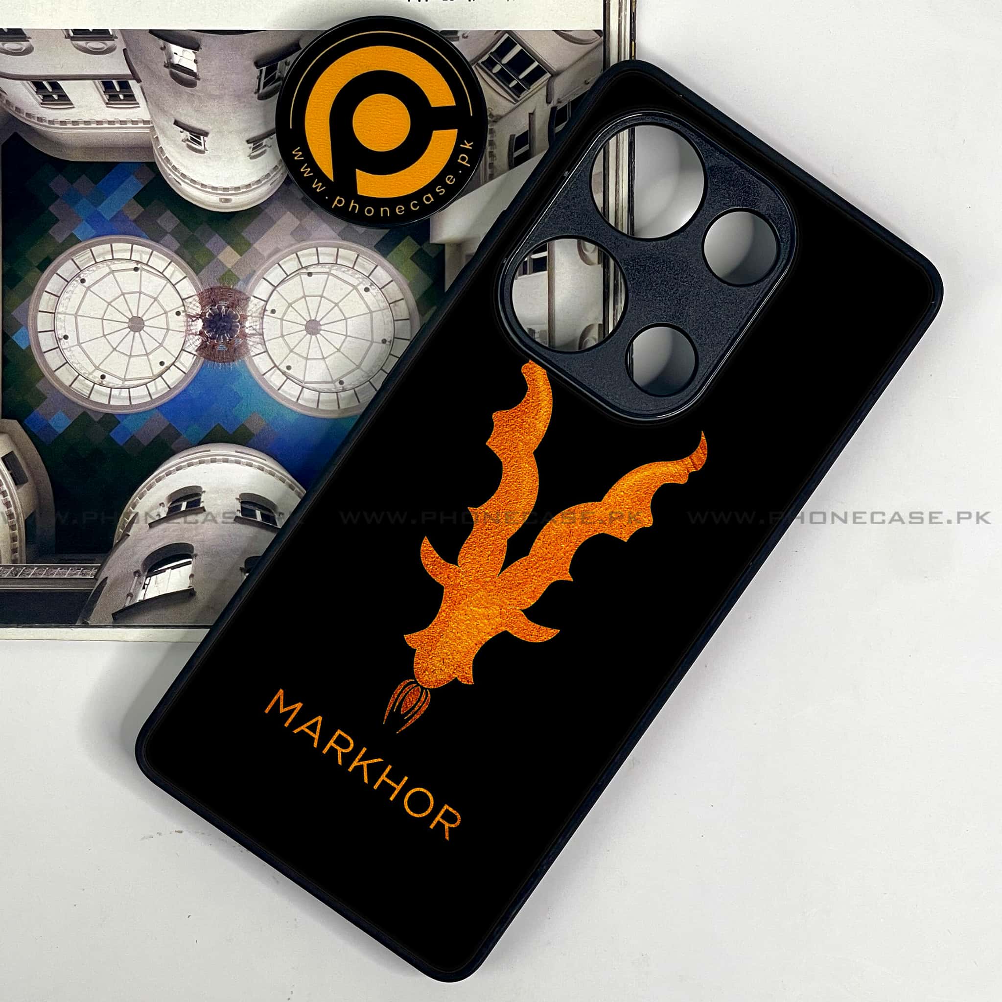 Redmi Note 13 Pro 4G - Markhor Series - Premium Metal Printed soft Bumper shock Proof Case