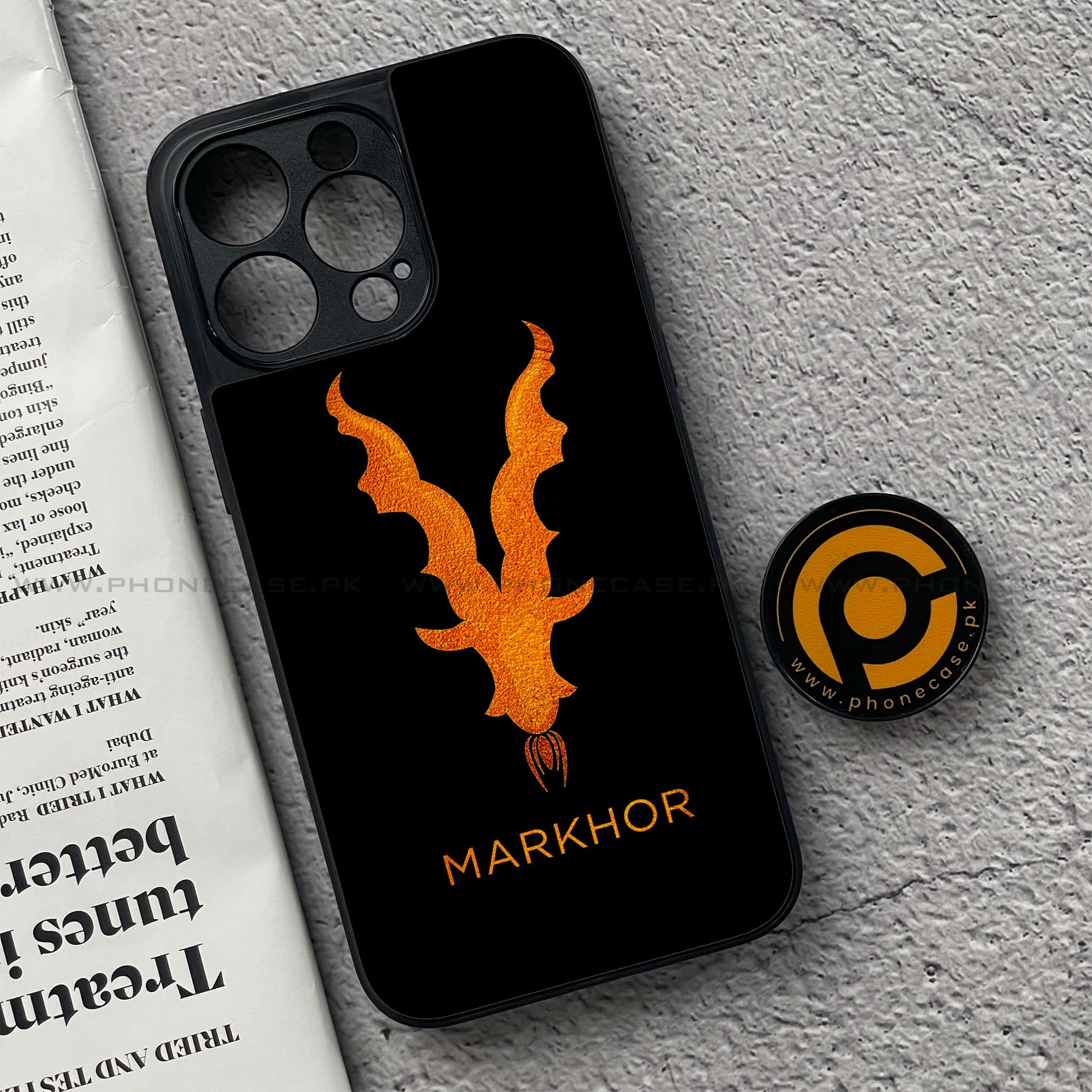 iPhone 15 Pro - Markhor Series - Premium Metal Printed soft Bumper shock Proof Case