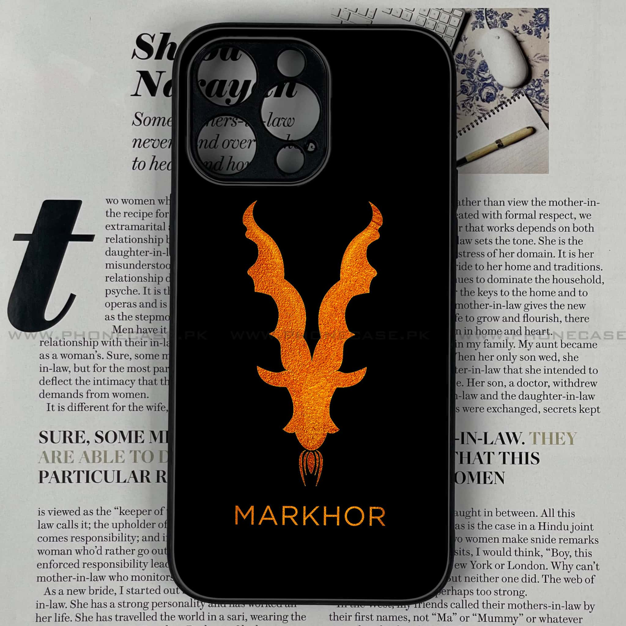 iPhone 13 Pro - Markhor  Series - Premium Printed Glass soft Bumper shock Proof Case