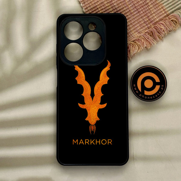 Tecno Spark GO 2024/ Smart 8/ Spark 20/ 20c/ Pop 8/ Hot 40i - Markhor Design 12- Premium Metal Printed soft Bumper Shock Proof Case CS-11701