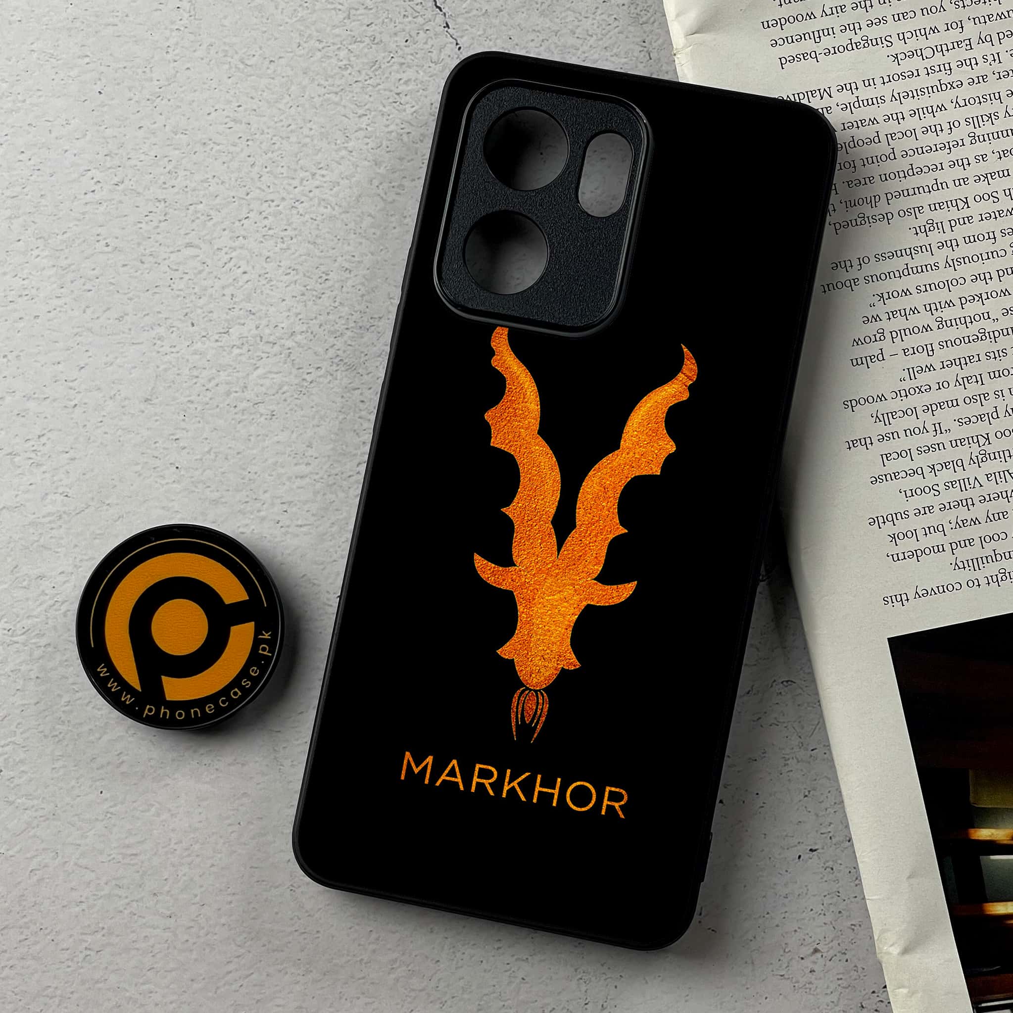 Oppo Reno 14F - Markhor Series - Premium Metal Printed Soft Bumper Shockproof Case