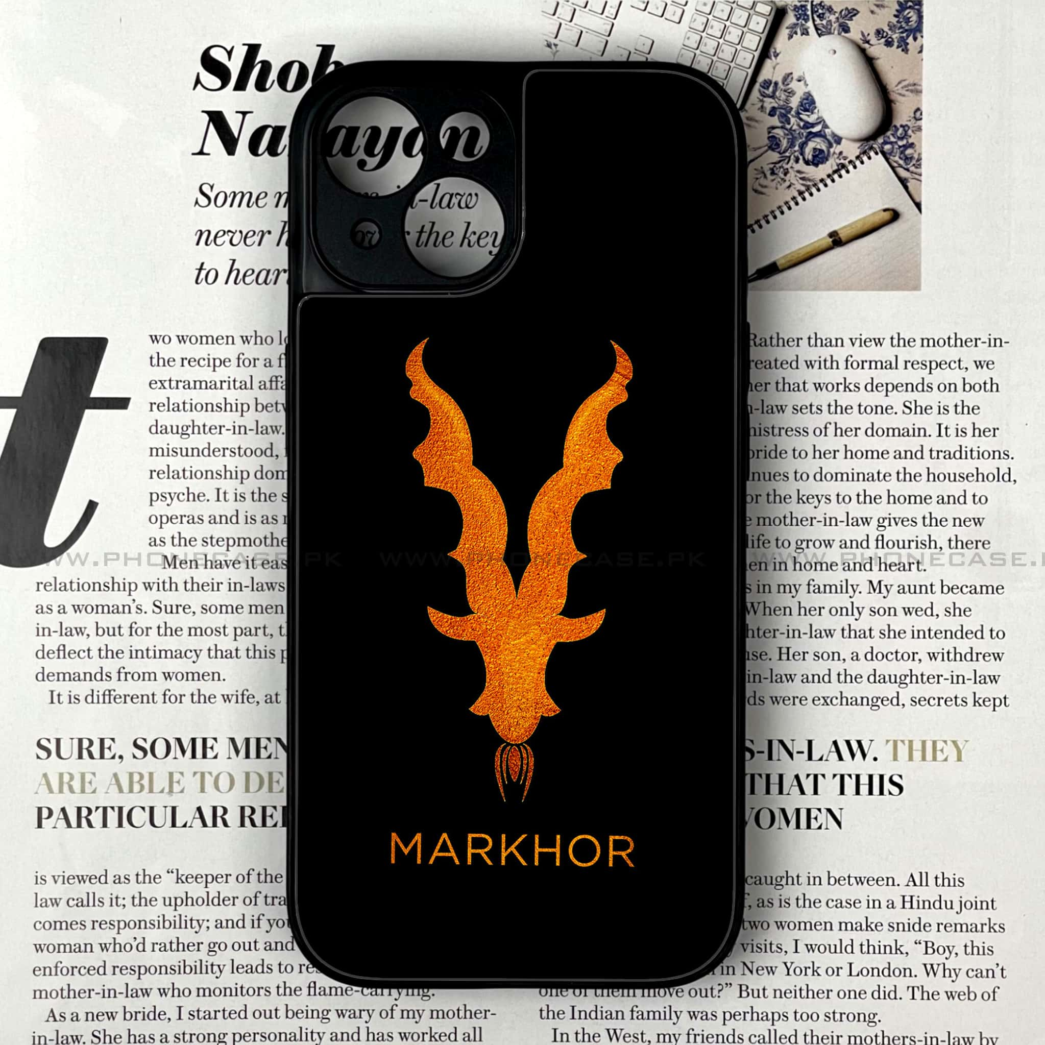 iPhone 15 - Markhor Series - Premium Printed Glass soft Bumper shock Proof Case