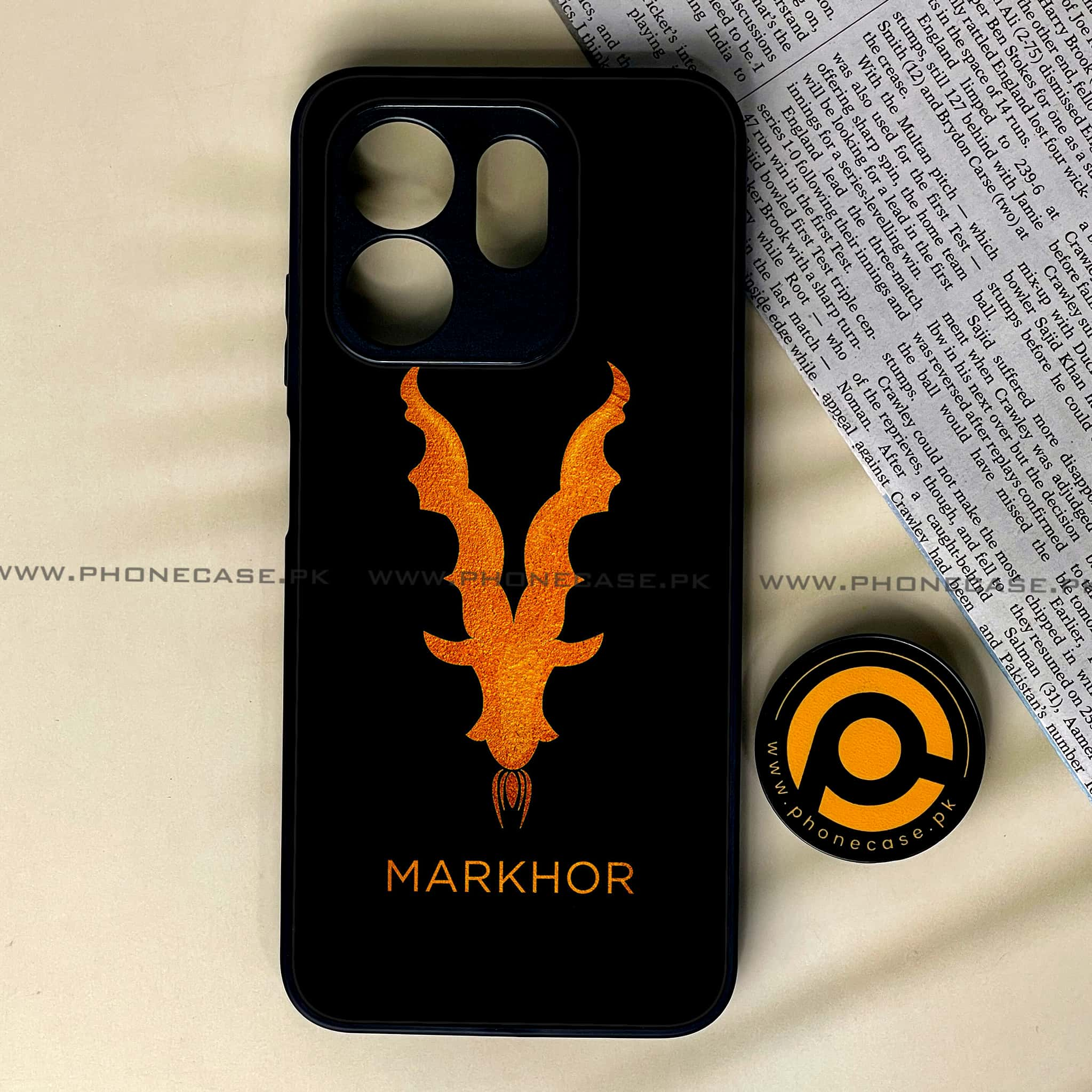 Infinix Hot 50i - Markhor Series - Premium Printed Glass soft Bumper shock Proof Case