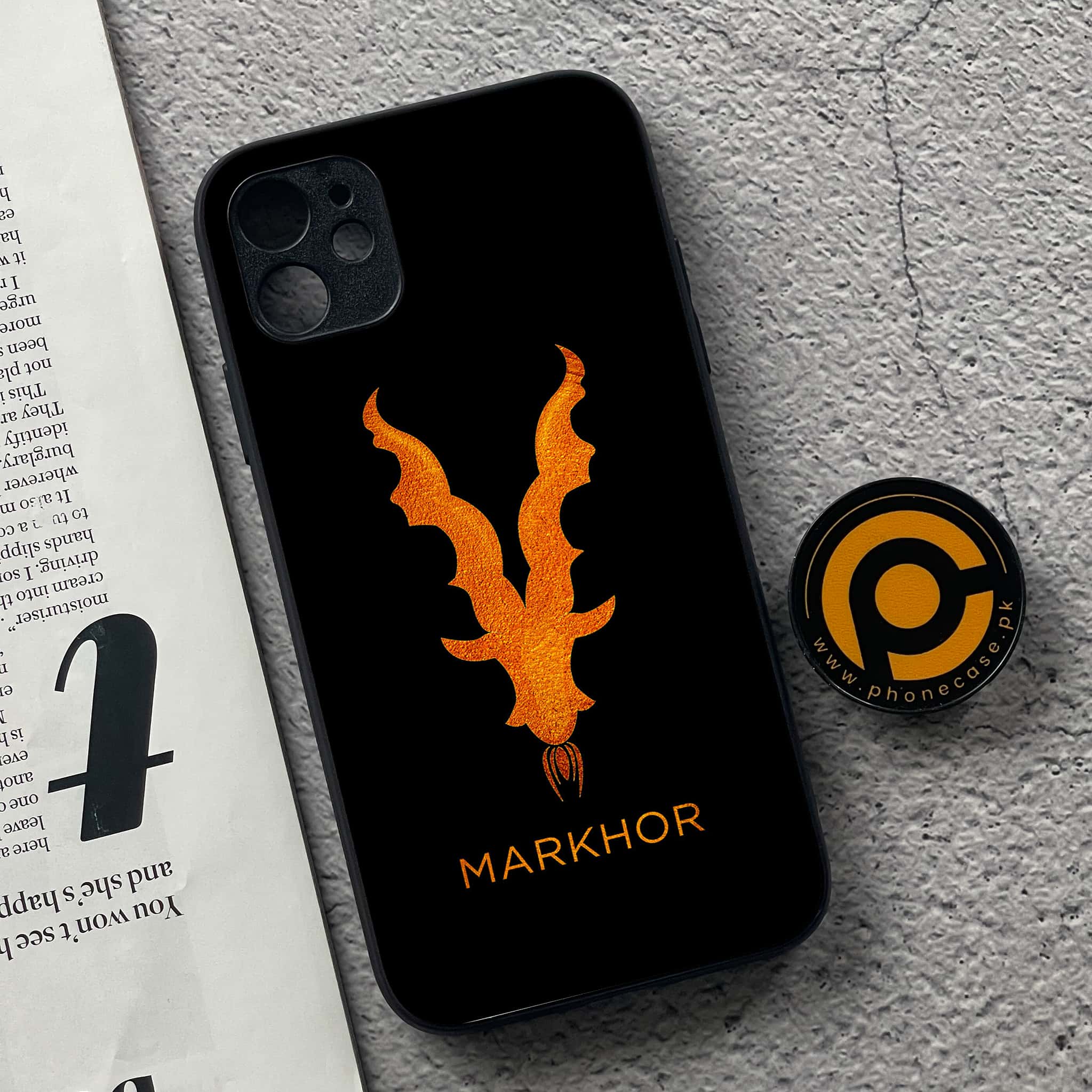 iPhone 11  Markhor Series  Premium Printed Glass soft Bumper shock Proof Case