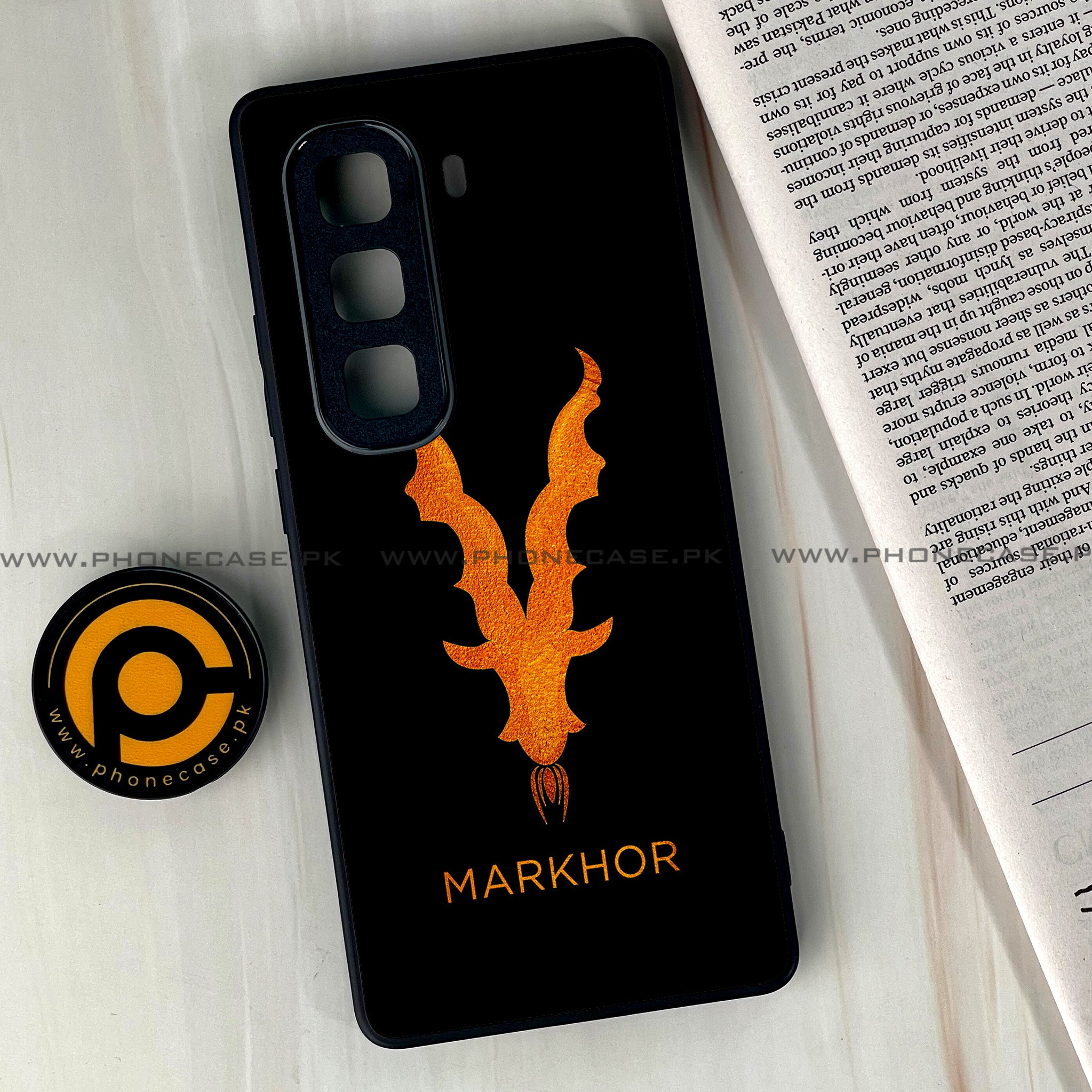 Infinix Hot 50 Pro Plus - Markhor Series - Premium Printed Glass soft Bumper shock Proof Case