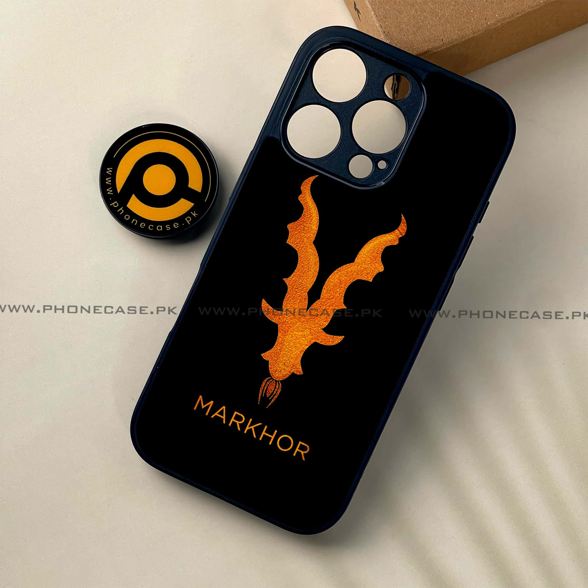 iPhone 16 Pro - Markhor Series - Premium Printed Glass soft Bumper shock Proof Case