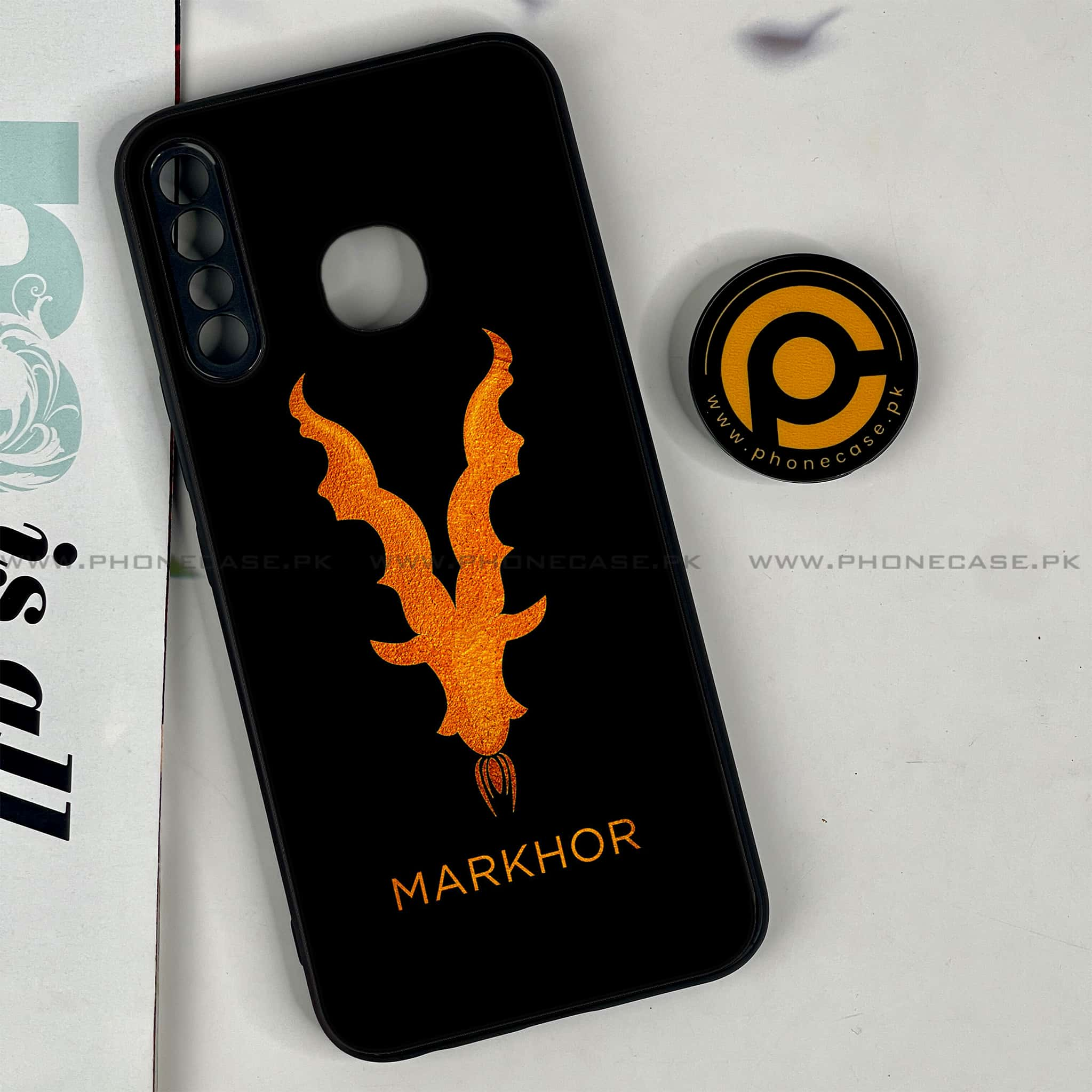 Infinix Hot 8 Lite - Markhor Series - Premium Printed Glass soft Bumper shock Proof Case