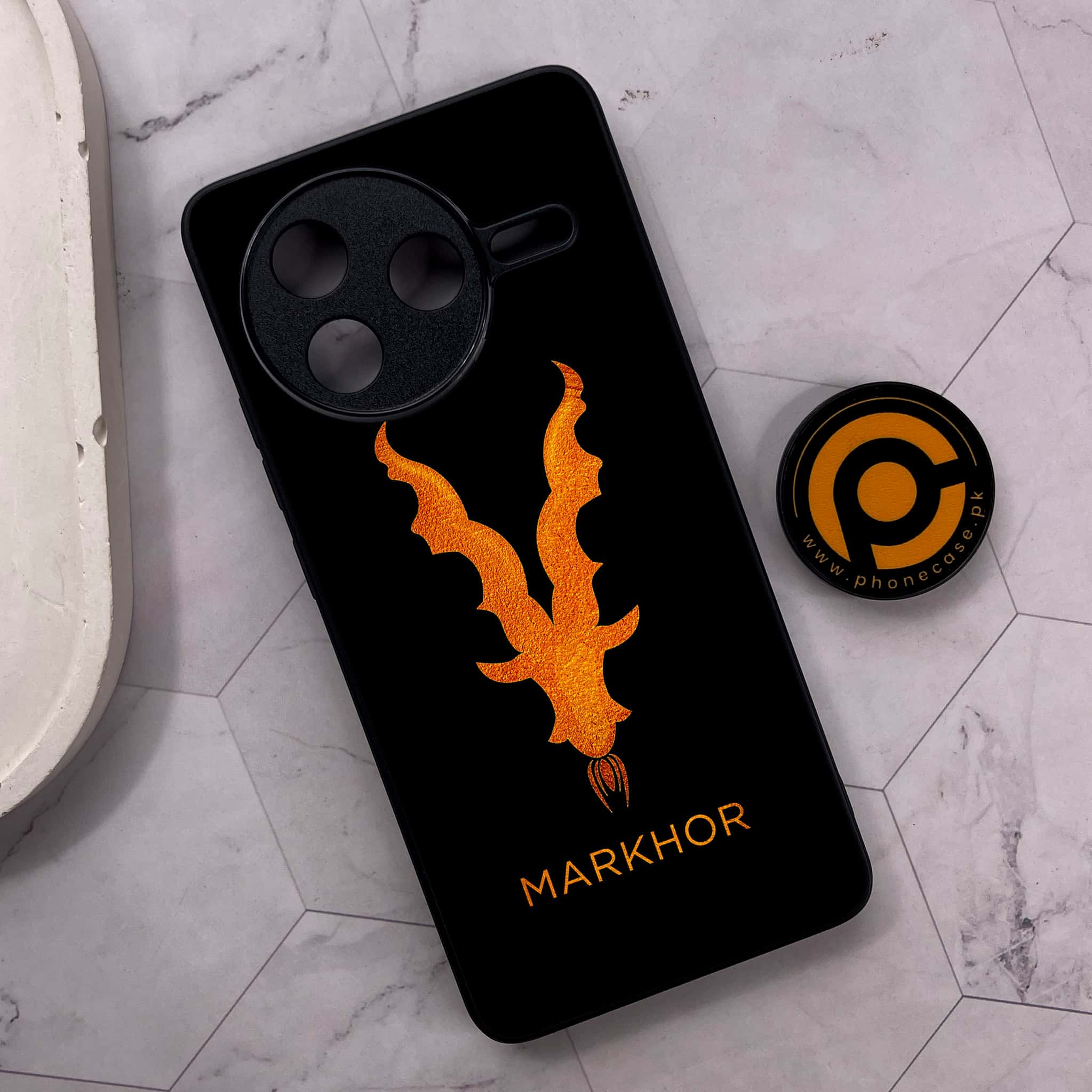 Xiaomi Poco F7 Pro 5G - Markhor Series - Premium Metal Printed soft Bumper shock Proof Case