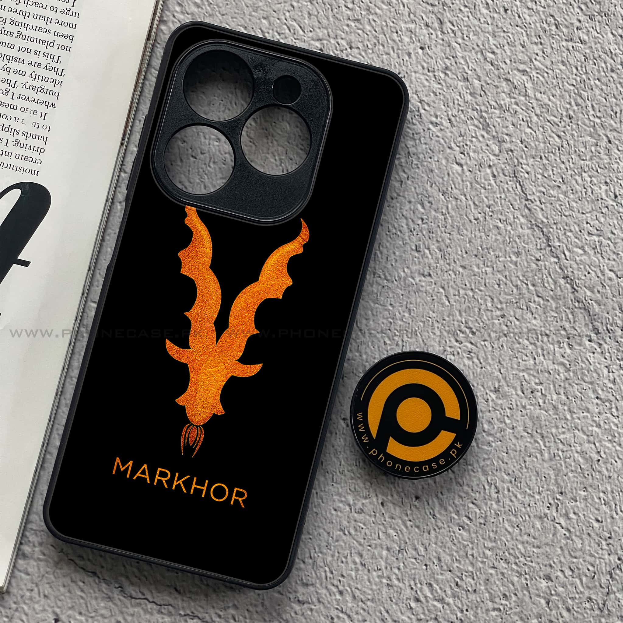 Tecno Pop 8 - Markhor Series - Premium Printed Glass soft Bumper shock Proof Case