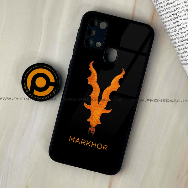 Galaxy M31 - Markhor Design 12 - Premium Printed Glass soft Bumper shock Proof Case  CS-34340