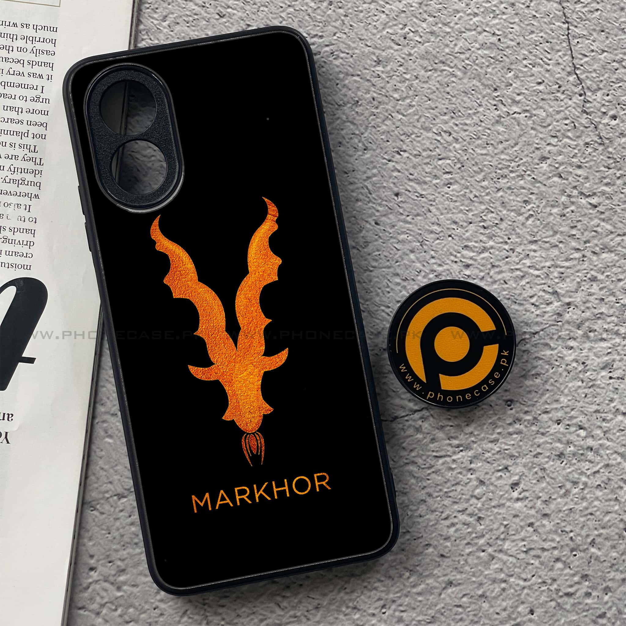 Oppo A18 4G - Markhor Series - Premium Printed Glass soft Bumper shock Proof Case