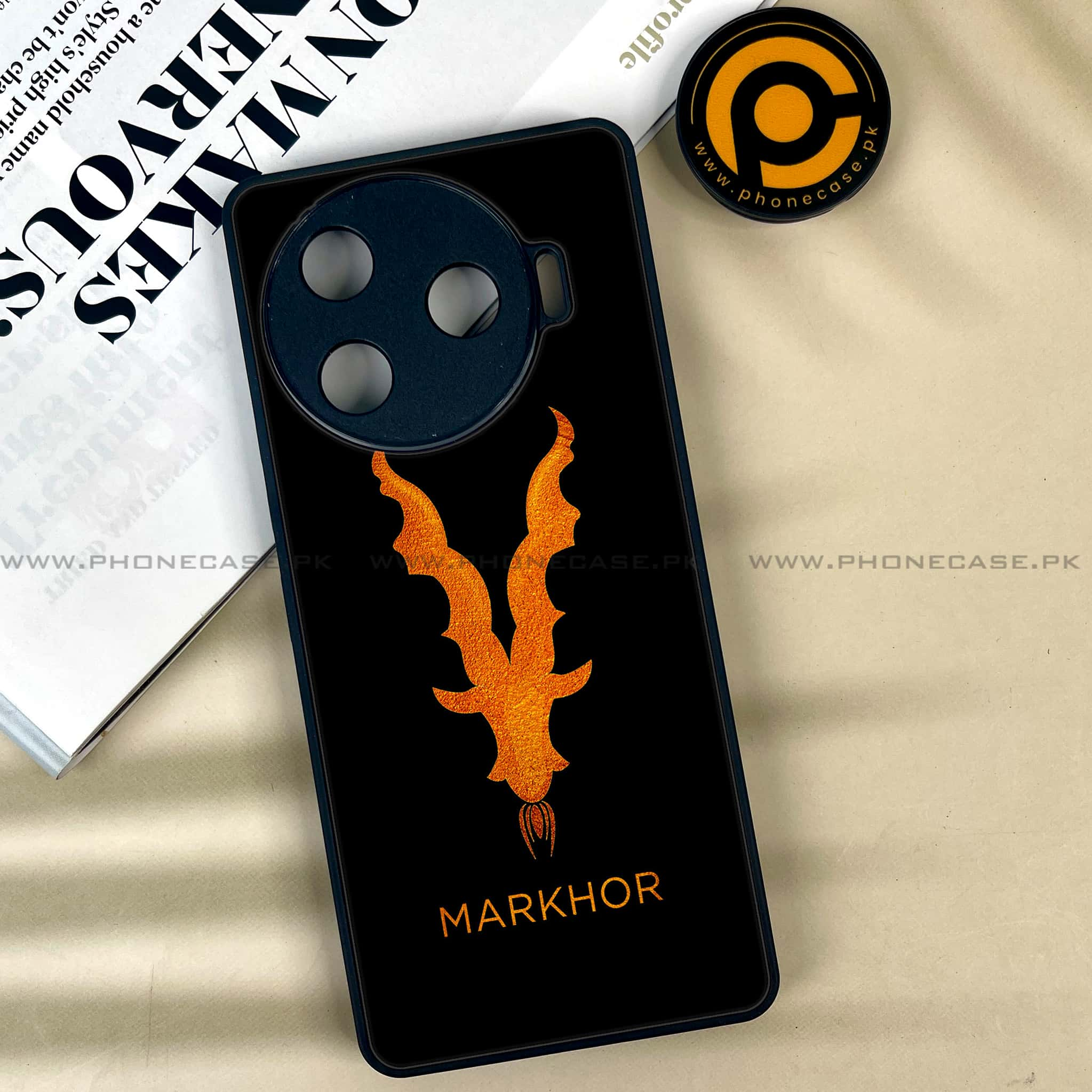 Tecno Camon 30 Pro - Markhor Series - Premium Printed Glass soft Bumper shock Proof Case