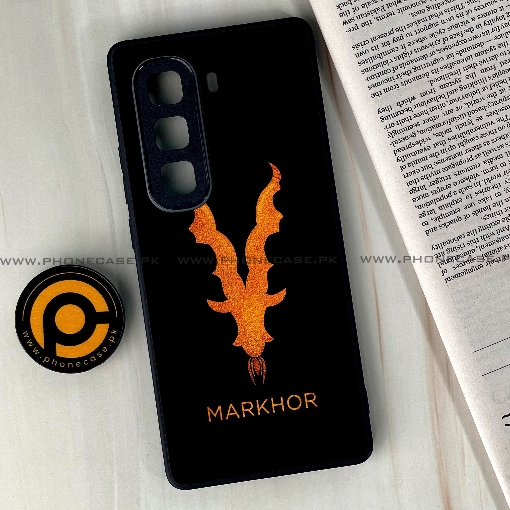 Infinix Hot 60  - Markhor Series - Premium Metal Printed soft Bumper shock Proof Case