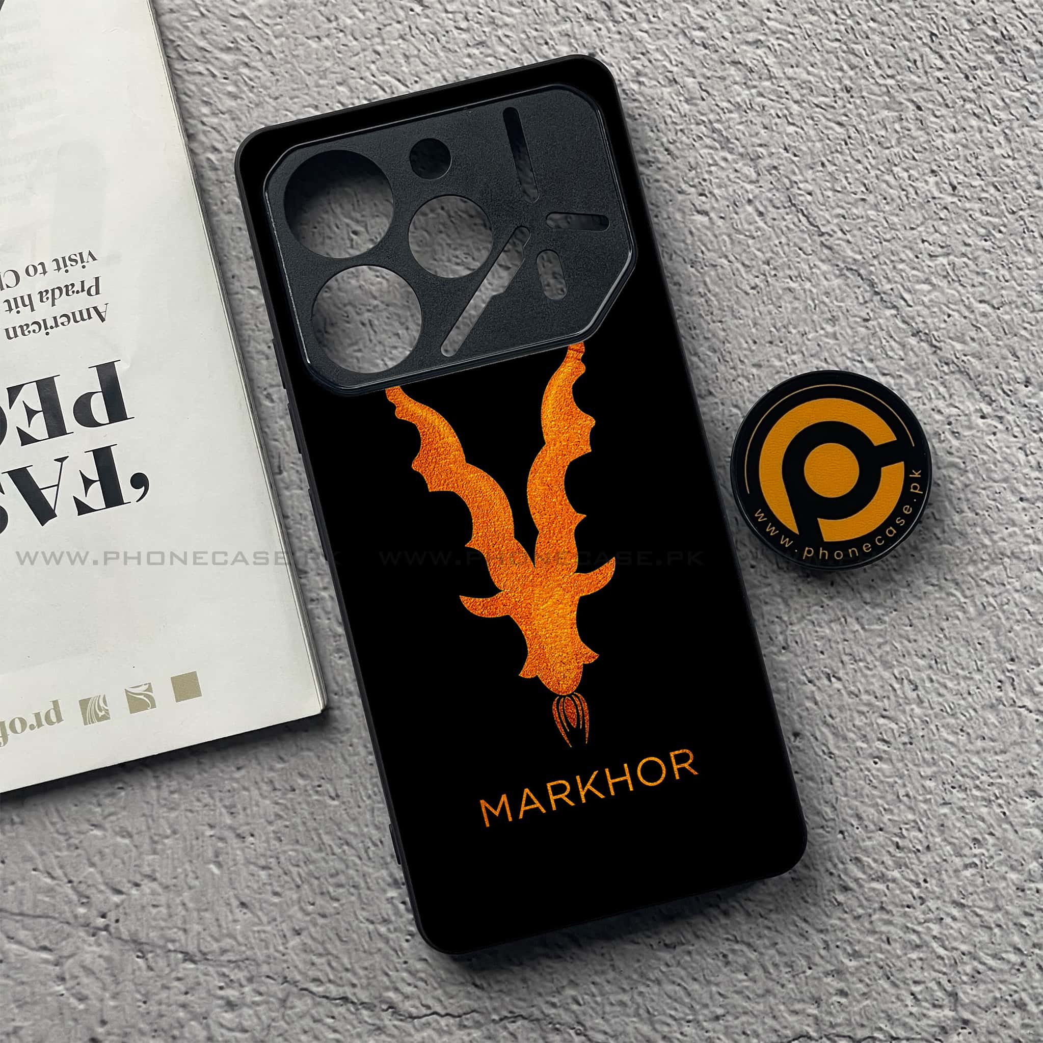 Tecno Pova 6 - Markhor Series - Premium Printed Glass soft Bumper shock Proof Case