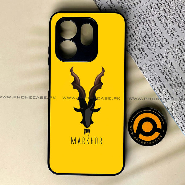 Infinix Hot 50i - Markhor Series - Premium Printed Glass soft Bumper shock Proof Case