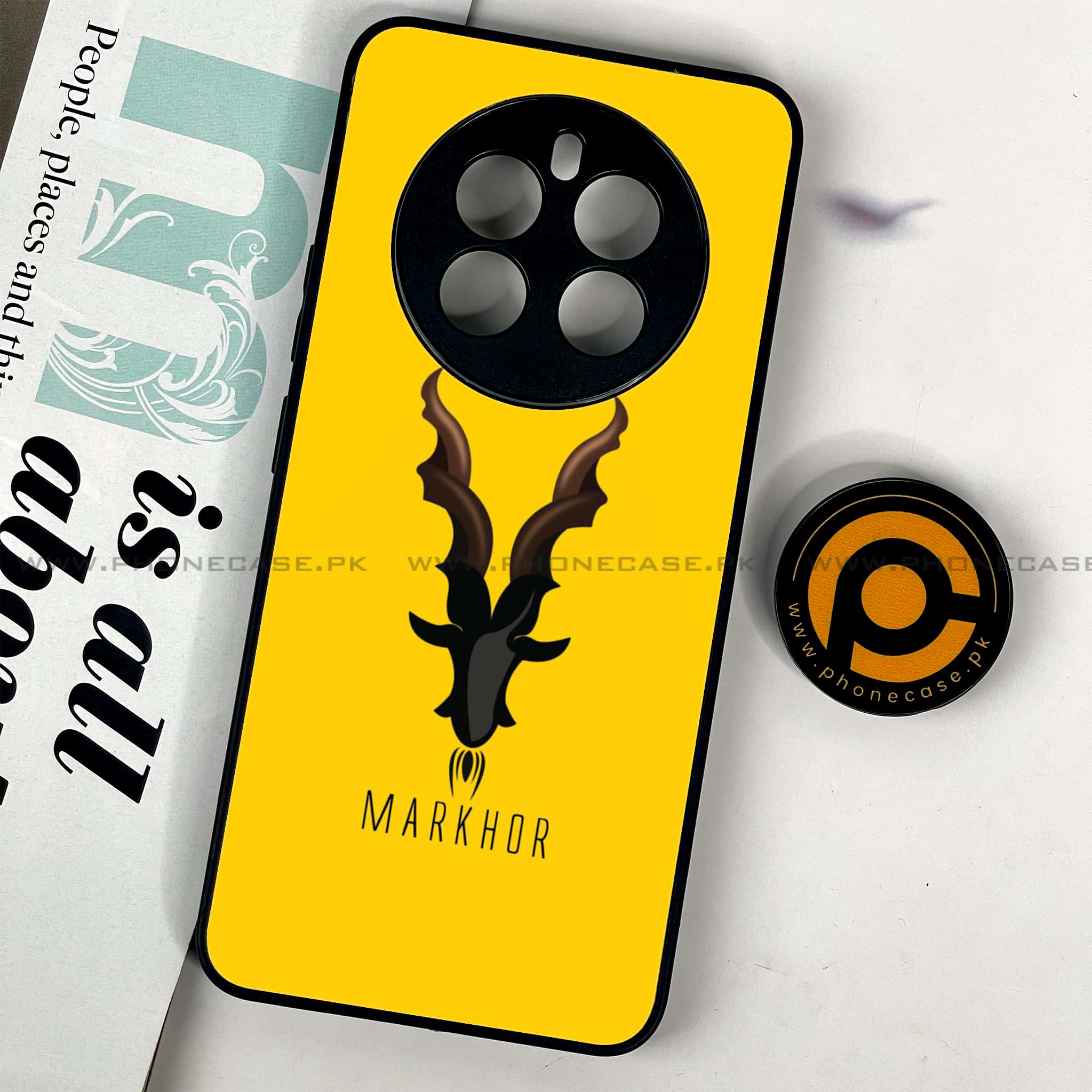 Realme 12 - Markhor Series - Premium Printed Glass soft Bumper shock Proof Case