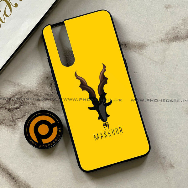 Vivo V15 Pro - Markhor Series - Premium Printed Glass soft Bumper shock Proof Case