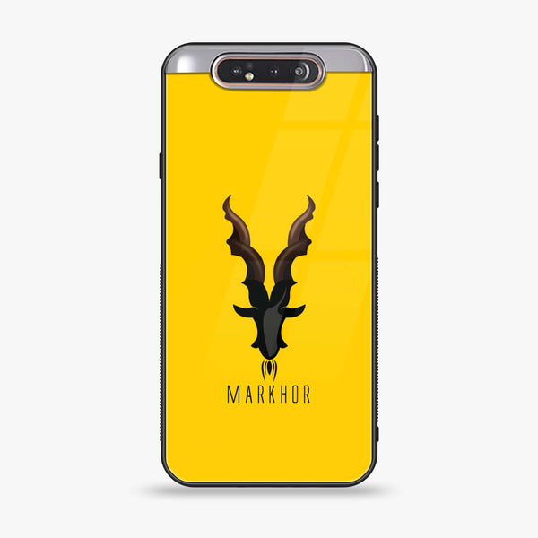Samsung Galaxy A80 - Markhor Series - Premium Printed Glass soft Bumper shock Proof Case