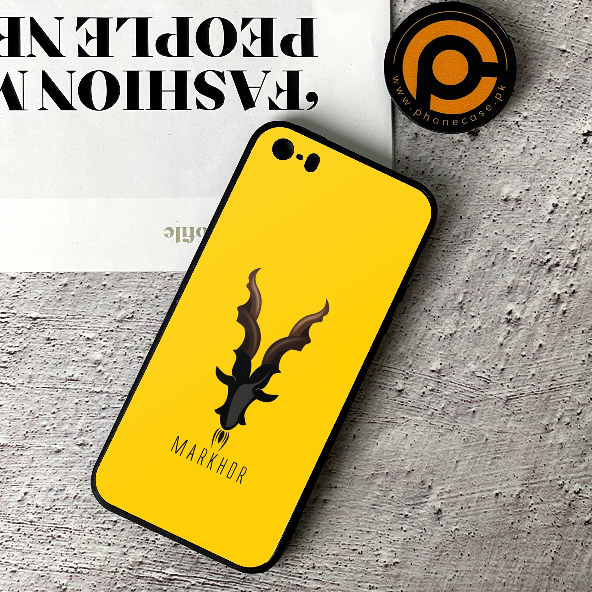 iPhone 5/5c/5s - Markhor Series - Premium Printed Glass soft Bumper shock Proof Case