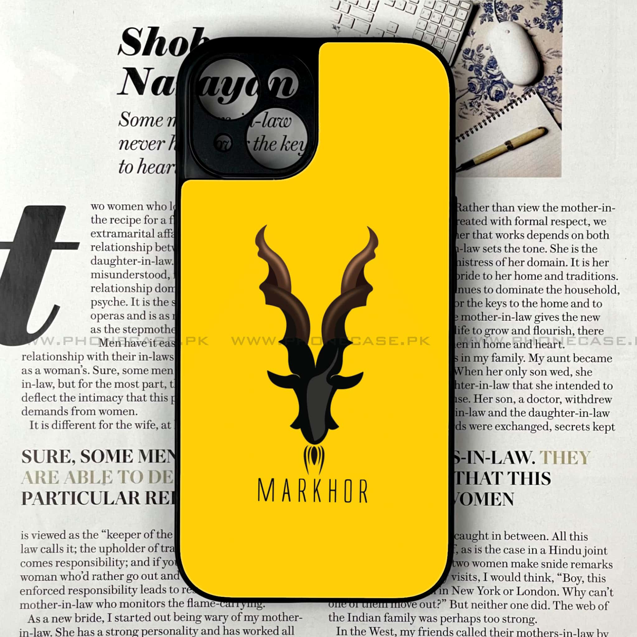 iPhone 15 - Markhor Series - Premium Printed Glass soft Bumper shock Proof Case