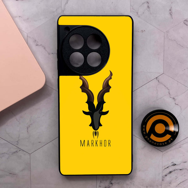 OnePlus 12R - Markhor Series - Premium Metal Printed soft Bumper shock Proof Case