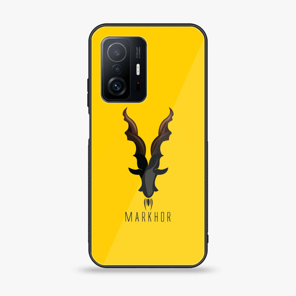 Xiaomi 11T/ 11T Pro- Markhor Design 1- Premium Printed Glass soft Bumper shock Proof Case CS-27694