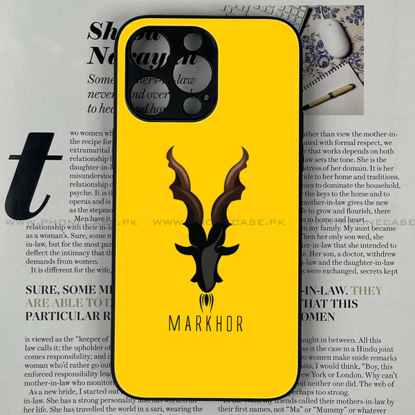 iPhone 12 Pro Max  - Markhor  Series - Premium Printed Glass soft Bumper shock Proof Case