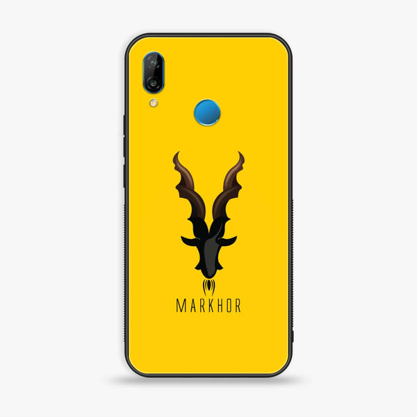 Huawei P20 lite - Markhor Design 1- Premium Printed Glass soft Bumper shock Proof Case CS-11072 CS-11115