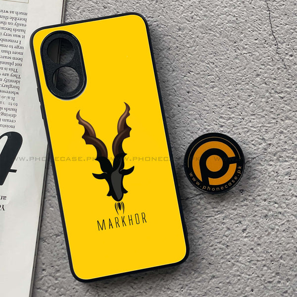 Oppo A18 4G - Markhor Series - Premium Printed Glass soft Bumper shock Proof Case