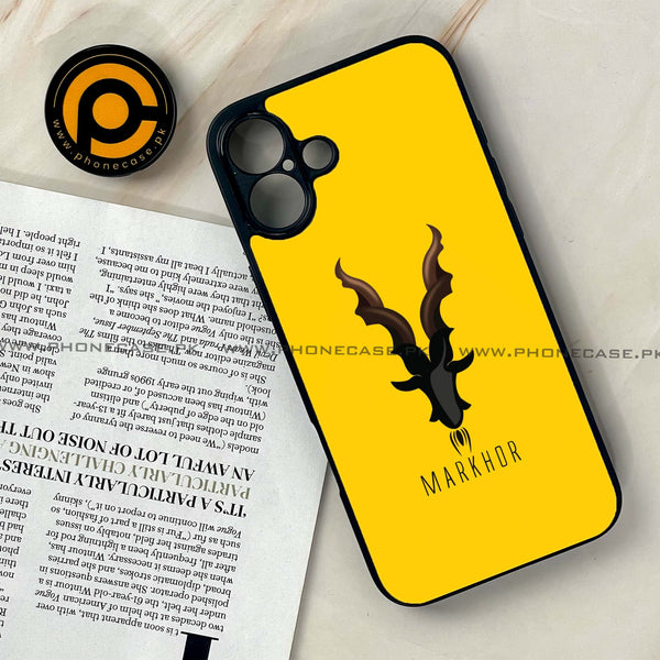 iPhone 16 Plus - Markhor Series - Premium Printed Glass soft Bumper shock Proof Case