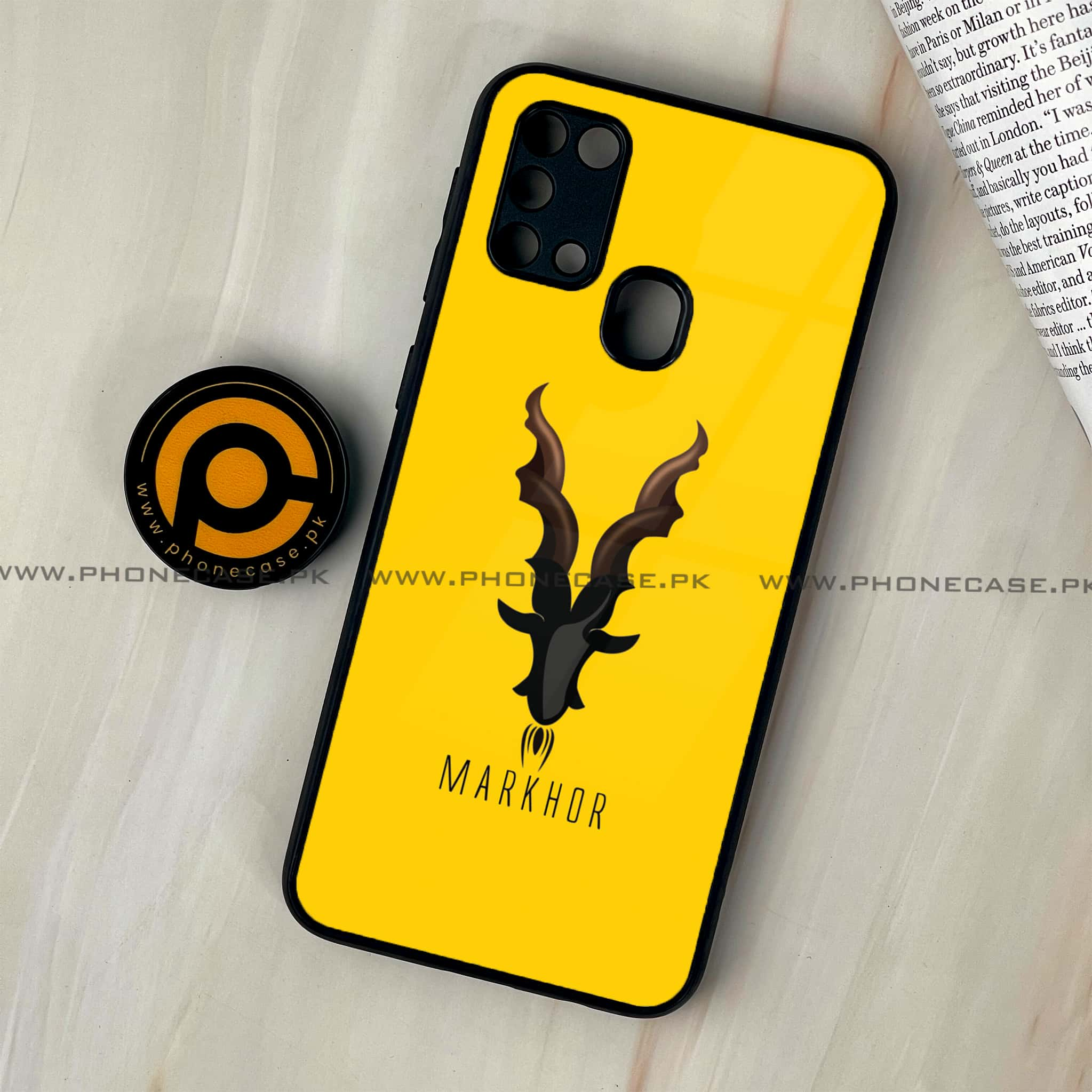 Galaxy M31 - Markhor Series - Premium Printed Glass soft Bumper shock Proof Case