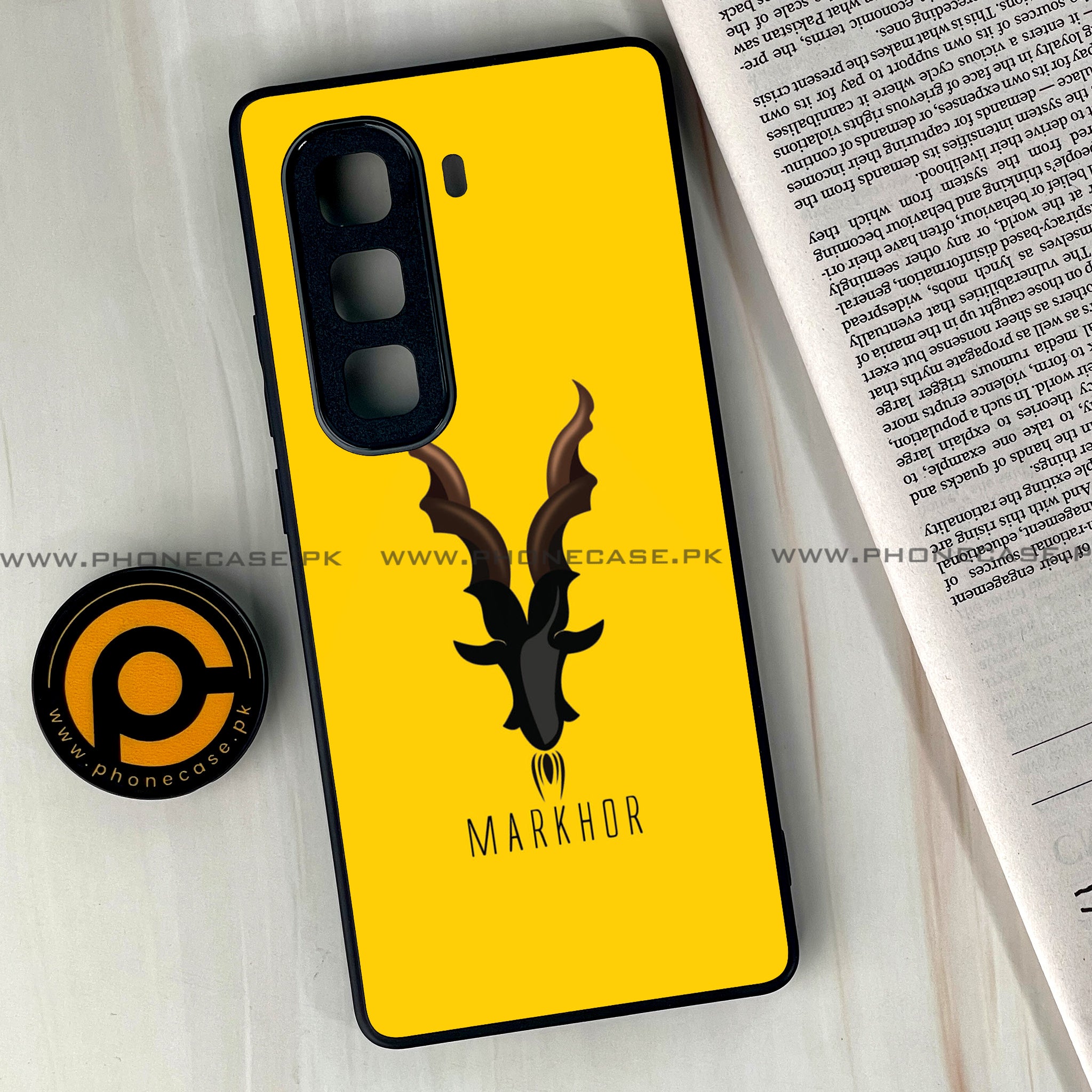 Infinix Hot 50 Pro Plus - Markhor Series - Premium Printed Glass soft Bumper shock Proof Case