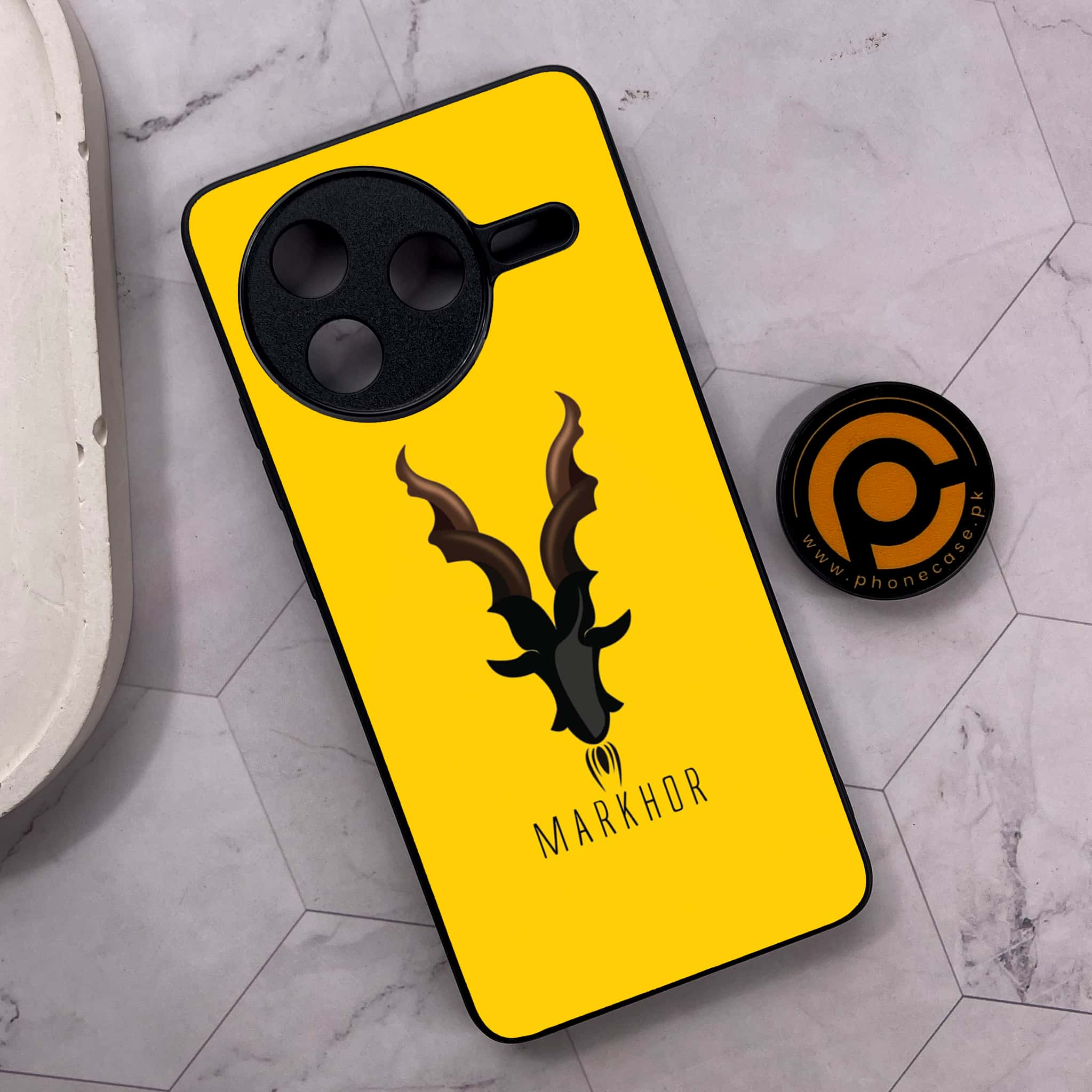 Xiaomi Poco F7 Pro 5G - Markhor Series - Premium Metal Printed soft Bumper shock Proof Case