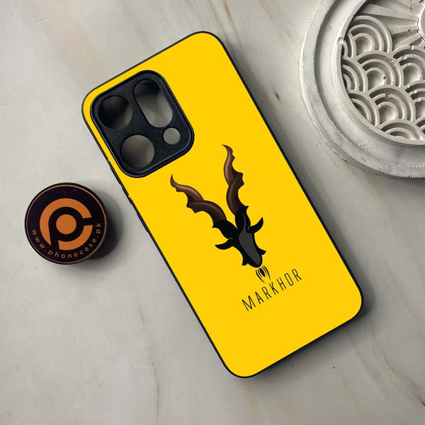 Oppo Reno 14 5G - Markhor Design 1 - Premium Metal Printed soft Bumper shock Proof Case CS-41145