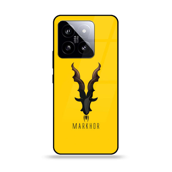 Xiaomi 14 - Markhor Series - Premium Printed Glass soft Bumper shock Proof Case