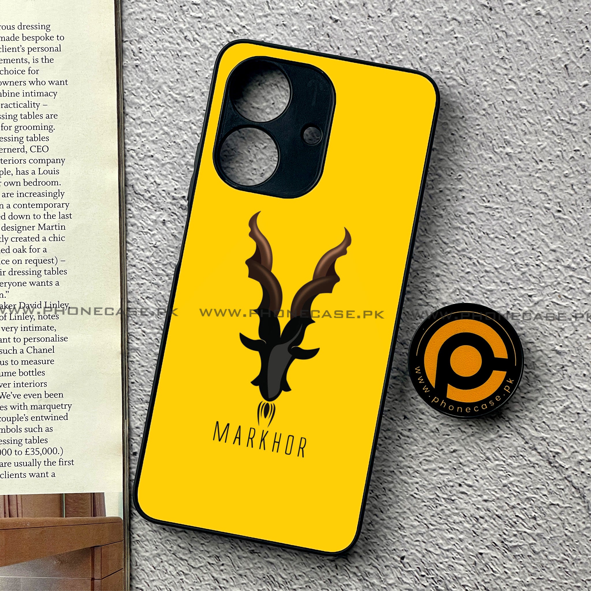 Realme Note 60 - Markhor Series - Premium Printed Glass soft Bumper shock Proof Case