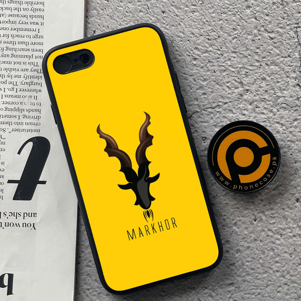iPhone 7 / 8 - Markhor  Series - Premium Printed Glass soft Bumper shock Proof Case