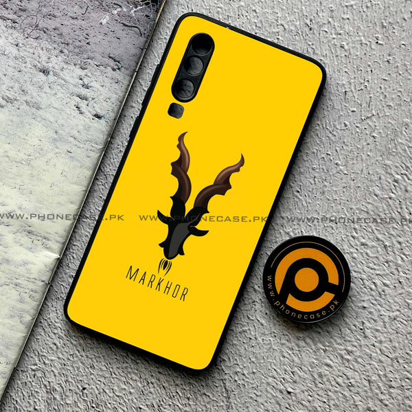 Huawei P30 - Markhor Series - Premium Printed Glass soft Bumper shock Proof Case