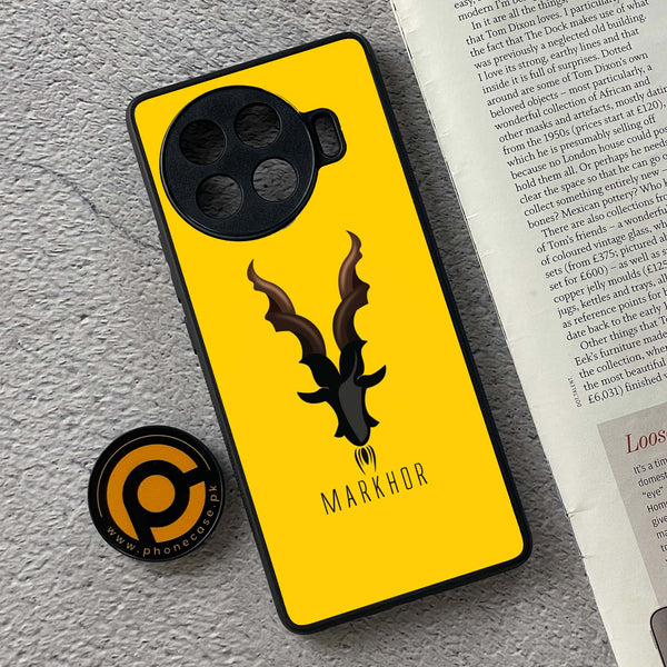 Tecno Spark 20 pro plus - Markhor Series - Premium Printed Glass soft Bumper shock Proof Case
