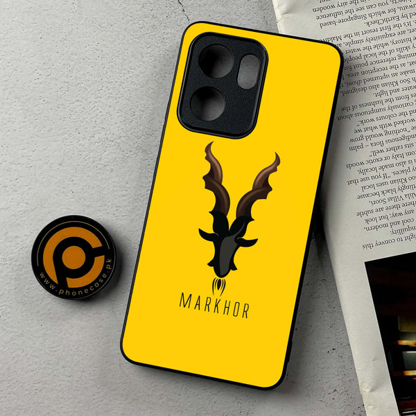 Oppo Reno 14F - Markhor Series - Premium Metal Printed Soft Bumper Shockproof Case