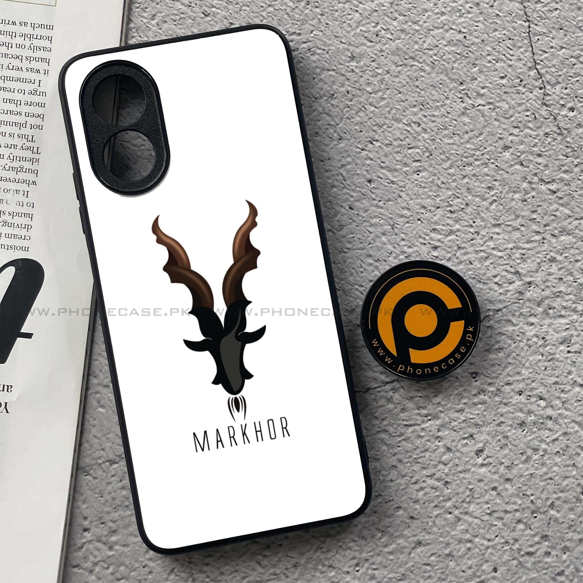 Oppo A18 4G - Markhor Series - Premium Printed Glass soft Bumper shock Proof Case