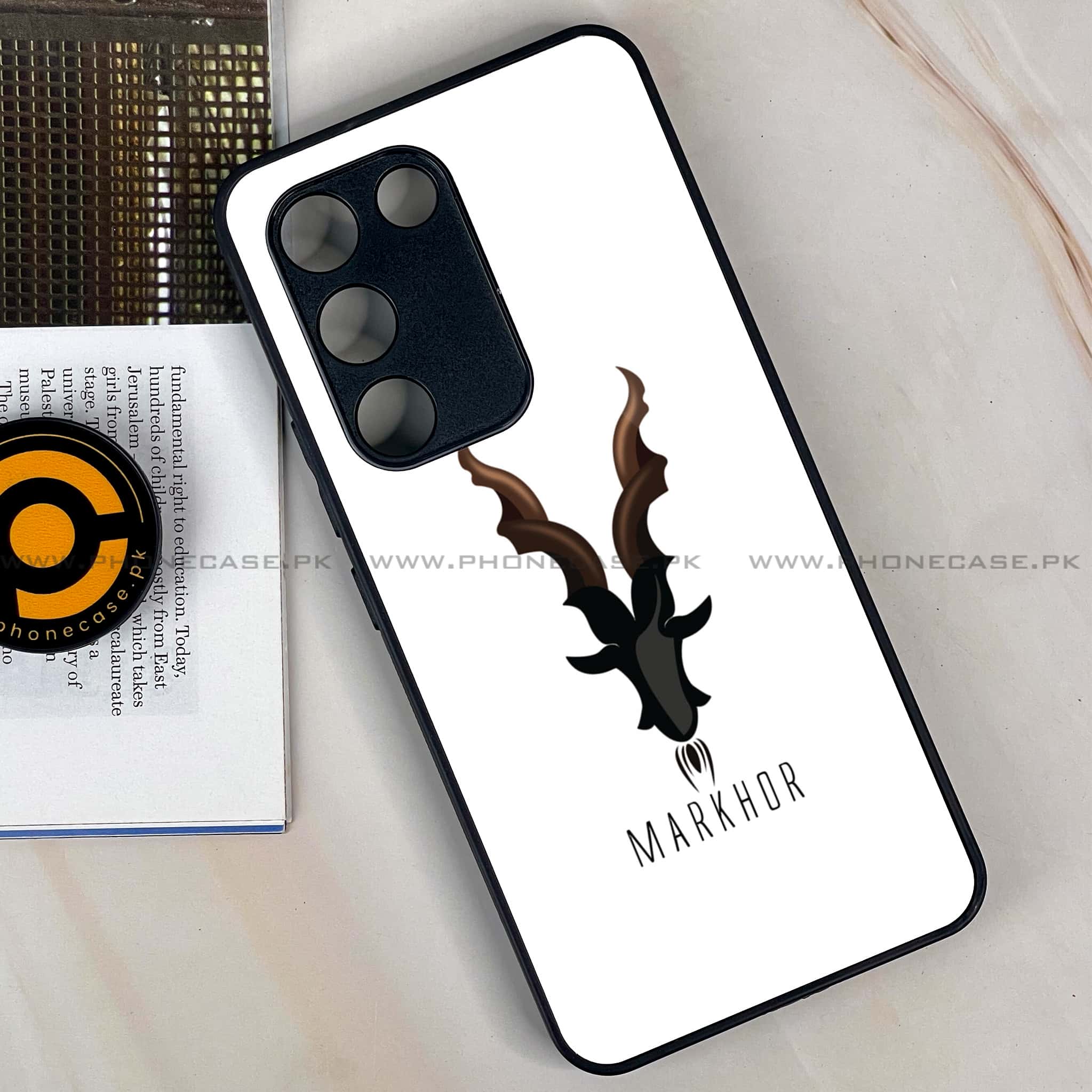 Vivo V30 Lite 4G - Markhor Series - Premium Metal Printed soft Bumper shock Proof Case